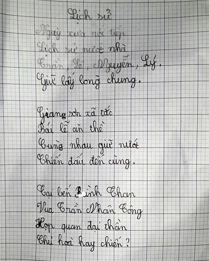 Cậu học trò lớp 3 sáng tác thơ về lịch sử gây bất ngờ | Sở GDĐT ...
